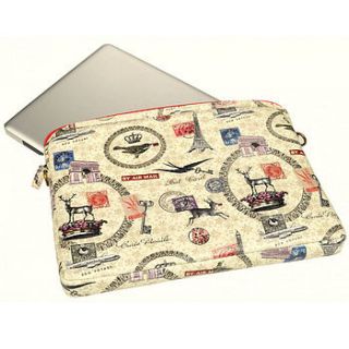 vintage print laptop case by this is pretty