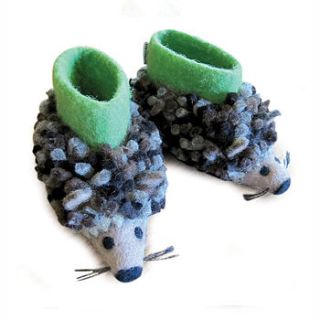children's herby hedgehog felt slippers by sew heart felt