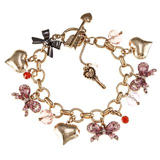 Betsey Johnson Pink Bow Charm Toggle Bracelet Betsey Johnson Fashion Bracelets