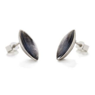 silver petal ear studs by torz cartwright jewellery
