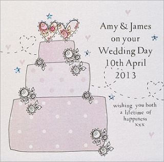 personalised handmade wedding card by eggbert & daisy
