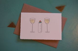 wine, bottle and wine new baby card by charlotte vallance illustration & design
