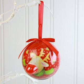 flashing red nose reindeer bauble by lisa angel homeware and gifts