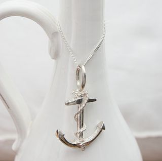 silver or gold anchor pendant by katie mullally