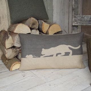 ' cat and mouse ' cushion by rustic country crafts