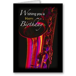 Birthday Jazz, Saxophone Card