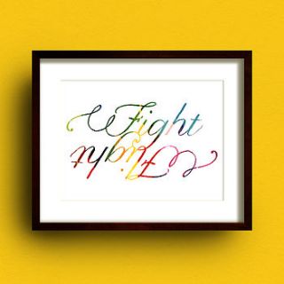 'fight or flight' typography print by dig the earth