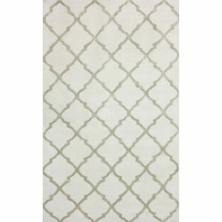 nuLOOM Hand knotted Viscose Moroccan Trellis Rug Ivory (8' x 10') Nuloom 7x9   10x14 Rugs