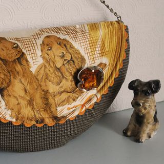 little dogs handmade clutch bag by sarah culleton