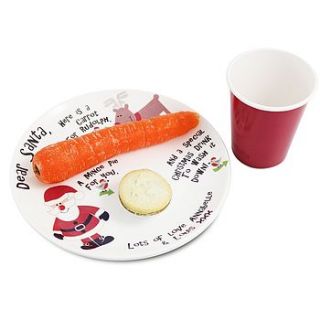 personalised santa and rudolf treat plate by hope and willow