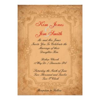 vintage pattern  wedding invitations