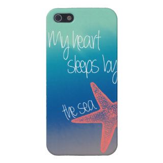 Nautical "My heart sleeps by the sea" starfish iPhone 5 Covers