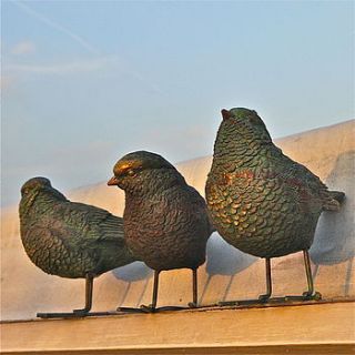 three little bird garden sculptures by london garden trading