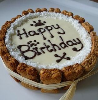 'happy birthday' dog cake by doggie patisserie