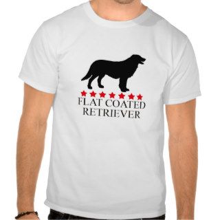 Flat Coated Retriever T shirt with Red Stars
