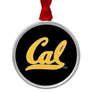 Cal Logo   Gold and White Christmas Ornament