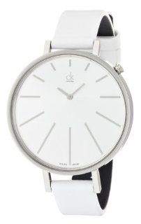 Calvin Klein Damen Armbanduhr equal Analog Quarz Leder K2E231L6 Uhren