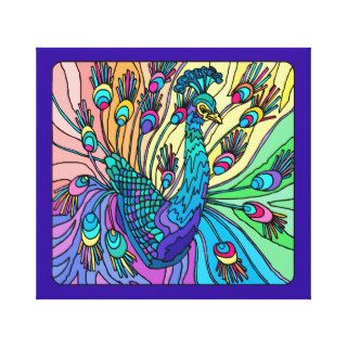 Peacock Shows Its Feathers 3D Wrapped Canvas Prin Gallery Wrap Canvas