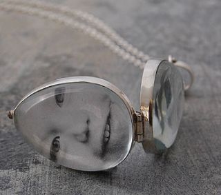 tear drop vintage sterling silver locket necklace by otis jaxon silver and gold jewellery