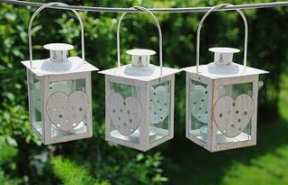 set of three heart lanterns by the heart store