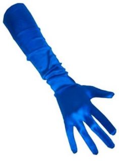 Elegante ca. 48cm lange Blaue Satin Handschuhe Karneval von PartyXplosion Bekleidung
