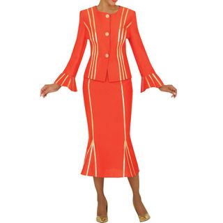 Divine Apparel Women's Plus Size Gold Strap Detail Skirt Suit Divine Apparel Skirt Suits