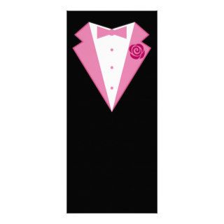 Funny Pink Tuxedo Custom Rack Card