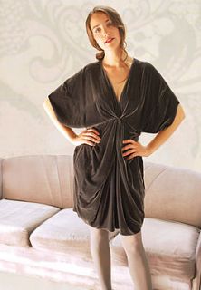 tallulah dress in silk velvet by nancy mac