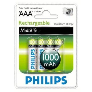 Philips MultiLife NiMH Akku AAA 1000 mAh, 4er Pack Kamera & Foto