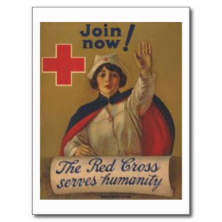 Red Cross Poster   Join Now Post Cards