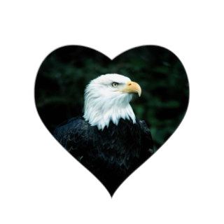 American Bald Eagle Heart Sticker