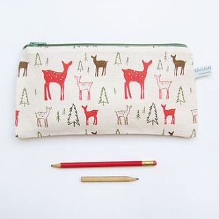 long deer zip pouch by charlotte macey