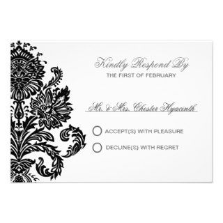 Royal Azure Designer Damask Wedding Personalized Personalized Announcements