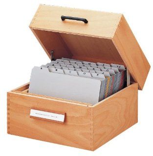 HAN 505 Karteikasten aus Holz fr maximal 900 Karten A5 quer, 255 x 190 x 250 mm Bürobedarf & Schreibwaren
