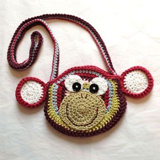 crochet monkey bag by ruby & custard