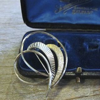 vintage silver gilt brooch by ava mae designs