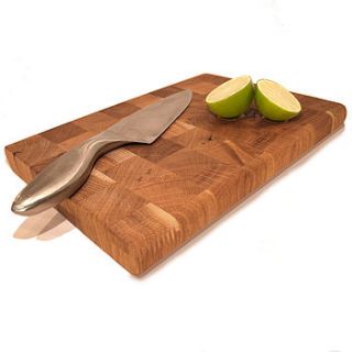 oak end grain butcher's block chopping board by cleancut wood