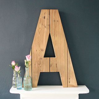 giant handmade reclaimed wooden letter plaque by ruby rhino