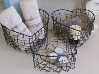 heart shaped wire storage baskets by the chic country home