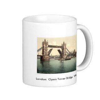 London  Open Tower Bridge  1890's Coffee Mug