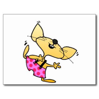 Funny Cartoon Dancing Rat Post Card