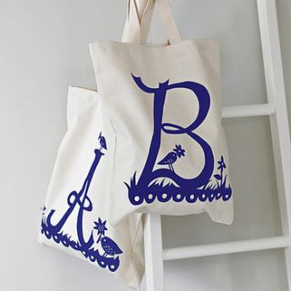rob ryan for alphabet bags initial tote bag by alphabet bags