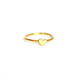 tiny heart ring in 18k gold plated sterling silver by chupi