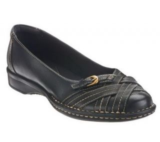Clarks Bendables Recent Kiko Leather Shoes w/ Woven Detail —