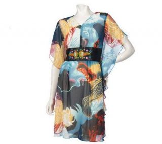 Meghan Fabulous Printed Goddess Dress with Embellishment —
