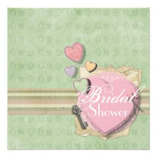 Vintage Hearts Bridal Shower Tea Party Invitation