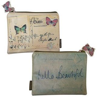 butterfly postcard make up bag by the chic country home