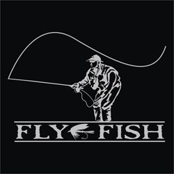 Upstream Images Fly Fish Silver Window Decal