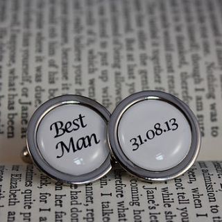 personalised wedding date cuffllinks by lily and louie