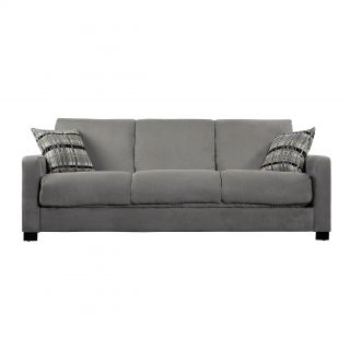 Portfolio Portfolio Trace Convert a couch Microfiber Futon Sofa Sleeper Grey Size Full